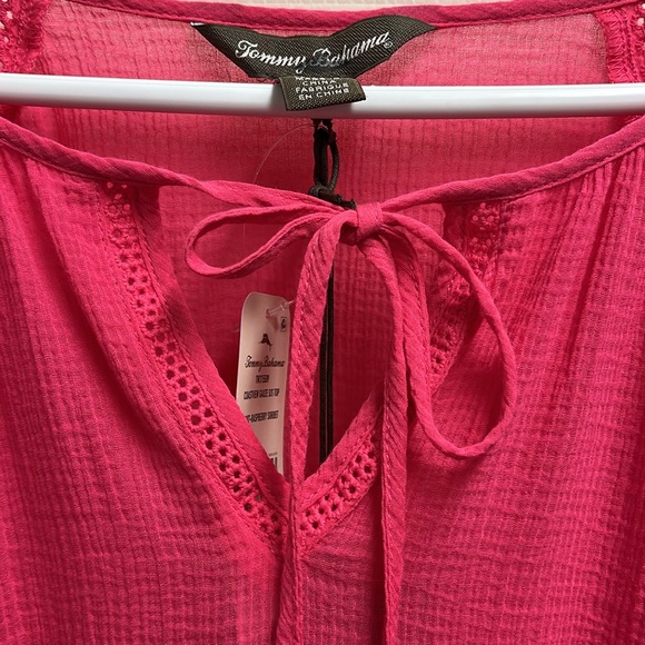Tommy Bahama Vibrant Pink Coastview Gauze Blouse NWT - Picture 4 of 5